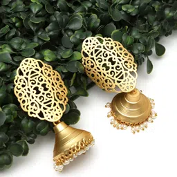 Ozanoo Brass-Plated Classic Jhumkas Earrings-image-35