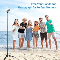Ruskin Selfie Stick Tripod with Flashlight Y18 180cm expandable Tripod Bluetooth Remote Tripod, Monopod Kit, Tripod Kit image 4