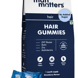 man matters Biotin Hair Gummies |Hair & Skin | Vit A, C, E, Zinc & Fibre|Vegan &Gut Friendly-picture-26