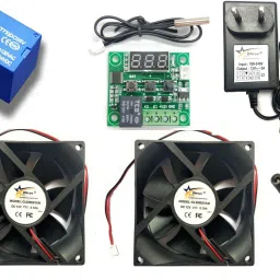 Best Combo For Diy Incubator W1209 + 12v 2Amp Adapter + 2 Piece 3 inch fan + 12V DC Power 5 Pin Relay + DC Female power connector plug jack For 12v adapter Female power connector Temperature Sensor and Controller Electronic Hobby Kit-0