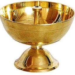 Akhand Diya With Wick Adjuster For Home Temple Festival Brass Diya Height 5" Brass Table Diya-image-61