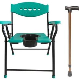 Free 1 leg stick with Folding Commode Chair adult,Toilet chair, Potty chair Commode Chair-image-25