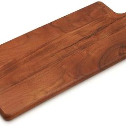 19 x 7.5 Inch Handcrafted Brown Acacia Rectangular Wooden Serving Platter Tray Serving Set-image-30