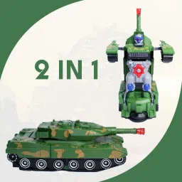 shopee Army Military Tank Robot Truck Toy Play Set 2 in 1 Vehicles Trans-Forming Toy image 5