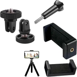 TECHYSPOT Mobile Holder, Tripod Mount Adapter, 2 Screw Combo for Smartphone Vlogging Monopod Kit image 3