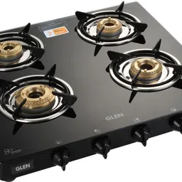 glen 4 Burner Glass Gas Stove 1 High Flame 3 Brass Burners(1040GTXLHFBBBL) Glass Manual Gas Stove-picture-28