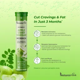 naturalvita Apple Cider Vinegar Moringa Effervescent Tablet, ACV Moringa To Control Cravings image 5