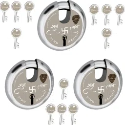 Heavy Duty Padlock 8Lever 77MM with 4Keys Lock for Home Office Gates 3pc Lock-image-72