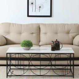casacraft from pepperfry Ramirez Metallic Coffee Table With White Porcelain Top-picture-27