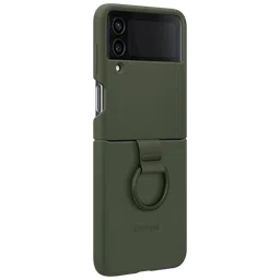 SAMSUNG Soft Silicone Back Cover for SAMSUNG Galaxy Z Flip4 (With Backside Ring, Khaki)-picture-22