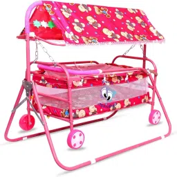 Foldable Cradle Bed with Swing Palna Jhula for New Born Baby Multiparous Crib-19