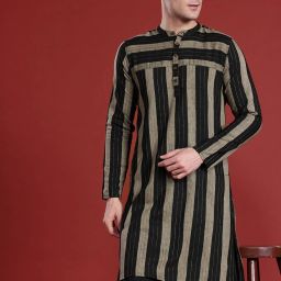 Men Cotton Blend Kurta Salwar Set-image-30