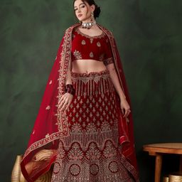 sangria Embroidered Semi Stitched Lehenga Choli-picture-10