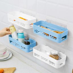 Cutlery Kitchen Rack Bathroom accessories Bathroom Kitchen Office Organizer Rack Holder Wall Shelf Plastic-image-97