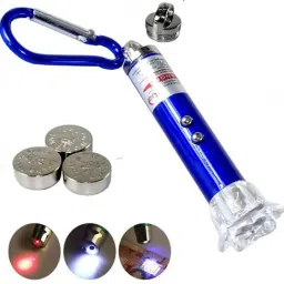 Red Champion 3in1 Laser Pointer, Hazard LED Light & KeyChain Hook with 3 Button Size Cells image 4