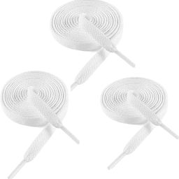 XERUS shoe laces white flat 90cm for sneakers canvas Shoes 3 pair Shoe Lace-image-57