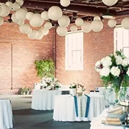 White Paper Hanging Lantern Pack of 10 L (12 inch) 70 White Paper Hanging Lantern-image-52