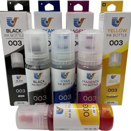PRINTZONE 003 Compatible Refill Ink For L3115 & L5190 Series 65 ML Each Bottle (BK/C/M/Y) Black + Tri Color Combo Pack Ink Bottle image 3