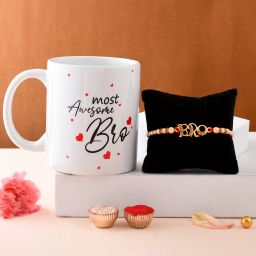 Designer You Are The Awesome Bro mug with Bro Rakhi Printed 330 Ml Mug With Veera Rakhi ,1 Rakhi, 1 Tilak Pack With Rakshabandhan Greet Card Rakhi for Brother Bhai Bro Bhaiya Assorted Rakhi, Greeting Card, Chawal Roli Pack, Mug Set-image-24
