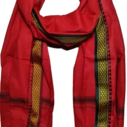 Striped Pure Cotton Men Red Fancy Scarf, Scarf, Stole, Faux Turtleneck Neck Cover-47