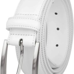 Men White Artificial Leather Belt-image-29
