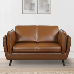 casacraft from pepperfry Obelia Leatherette 2 Seater Sofa in Tan Colour-picture-49