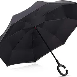 uk enterprise PACK 3 : C Type Handle Double Layer Inverted Upside Down Reversible Umbrella image 2
