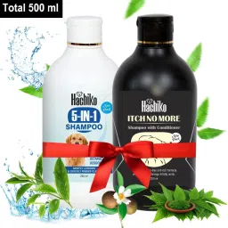 ( Combo of 2 ) Dog Shampoo 5 IN 1 + Itch No More Shampoo (Total 500 ml) Allergy Relief, Anti-dandruff, Anti-fungal, Conditioning Artificial Fragrance Free Dog Shampoo-9