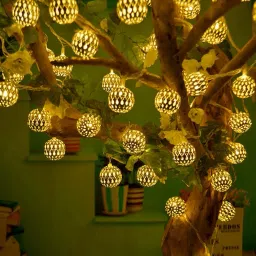 14 LEDs 5.08 m Gold Steady Ball Rice Lights-9