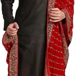 Cotton Silk Embellished Red Men Dupatta-picture-13