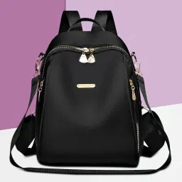 Small 8 L Backpack Black Women's College Girls Backpack Medium-image-0