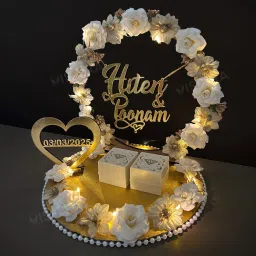 Decorative Ring Platter for Engagement/Wedding Wood Decorative Platter-11