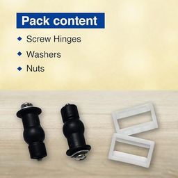 parryware Seat Cover Hinges, Washer & Nuts Set, Durable Finish 50mm (Pack of 1) Clamp Fit Toilet Seat Lid Lock-picture-8