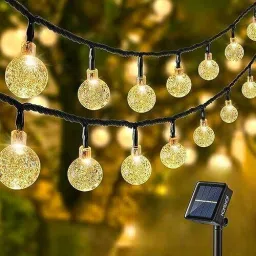 Solar Outdoor 30 Led Model Design ABS Material Crystal Ball String Light 6.5 metres For Home Garden Balcony Terrace Wall Rechargeable Waterproof Decorative Lamp Post Light Outdoor Lamp-image-99