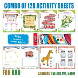 UKG Activity Sheets (120 Pages)|Learning & Creativity|With 6 Tempera Colors-19