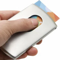 Men & Women Casual, Formal, Travel, Trendy Silver Aluminium Card Holder-image-69