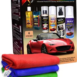 Premium car Care Kit of 6 items of 200 ml Each, Microfiber Cloth - 3 Pc Combo-19