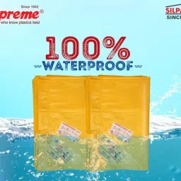 Silpaulin Yellow Tarpaulin15x18ft Heavy-Duty Waterproof & UV-Resistant, MultiUse Tent - For 6-12