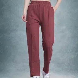 Women Solid Red Track Pants-image-70