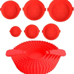 Air Fryer Silicone Pot 6 pcs with Ear Handles, Silicone Pot Liner NGB38 Air Fryer-image-73