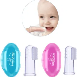 BPA Free Baby Oral Care Set – 2 Finger Brushes for Gentle Gum & Teeth Cleaning-17
