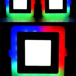 LED Square Ceiling Panel Light 6 W (3+3) Down Light, Dual 3D Light RGB+White, 3 Ceiling Light Ceiling Lamp-image-80