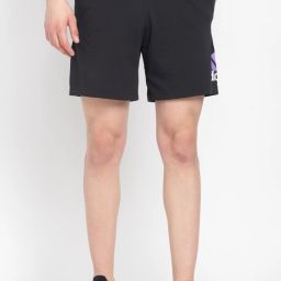 Printed Men Black Sports Shorts-image-73