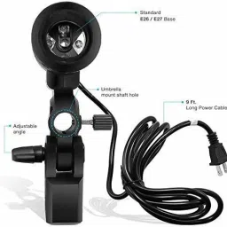 Hiffin Imported Photography Photo Light Lamp bulb Single Holder E27 Socket Bracket Studio US Plug Camera Rig image 3