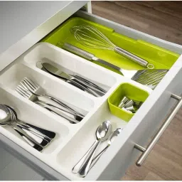 Kitchen Knife Fork Spoon Tray Storage Holder Kitchen Utensil Holder (Multicolor) Plastic Cutlery Set-14