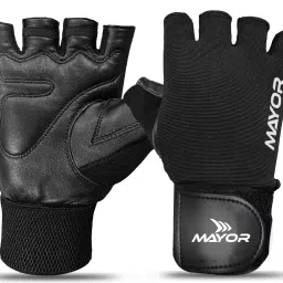 Force Genuine Leather Gym Gloves With Wrist Support (Free Size) Gym & Fitness Gloves-image-23