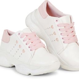 krafter Lace-up Detail White Chunky Sneakers For Women & Girls Boots For Women-picture-9