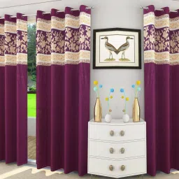 152 cm (5 ft) Polyester Semi Transparent Window Curtain (Pack Of 3)-image-7