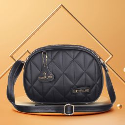 Black, Gold Women Sling Bag 3 ZIPPER sling in Coal Black-5