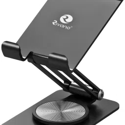 Rivano RN-HO-06 360 Degree Rotating Mobile and Tablet Stand, Black Mobile Holder-0